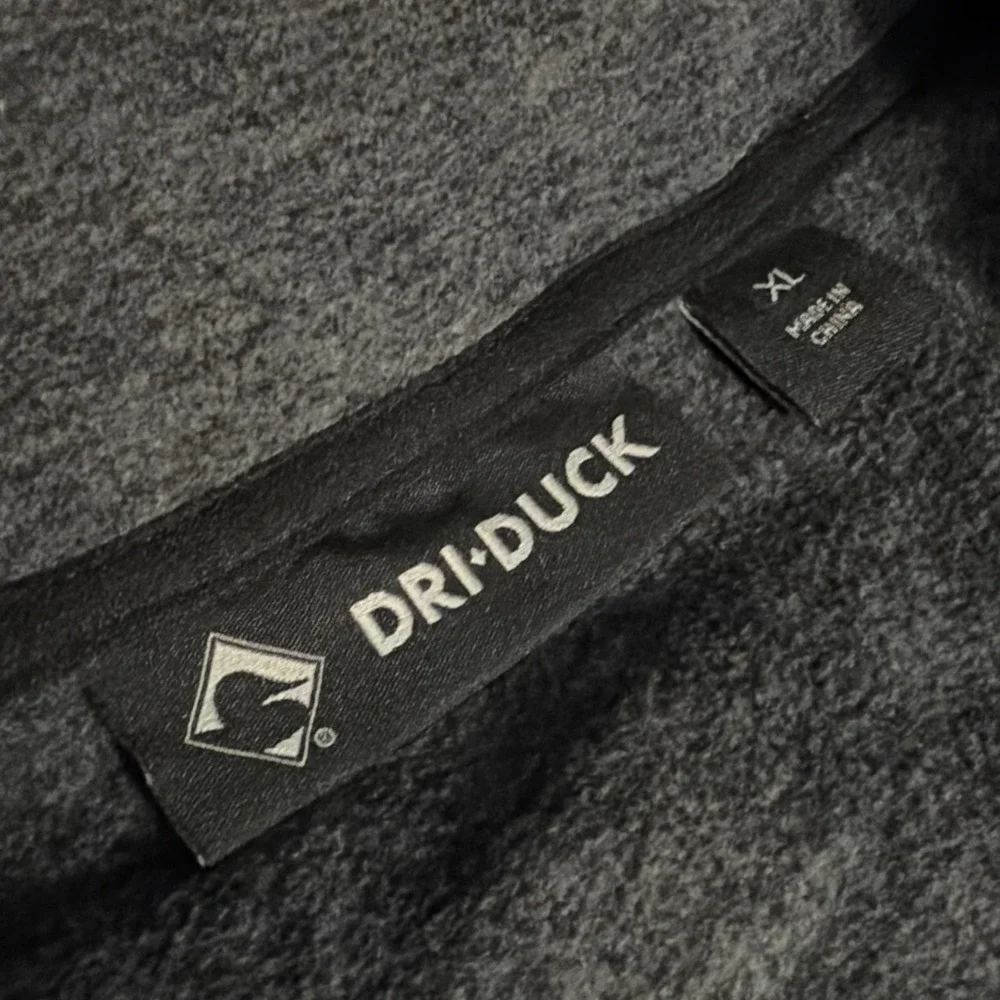 Dri-Duck Denali Fleece Pullover Mens XL Gray Camo 1/4 Snap Sweatshirt 7352